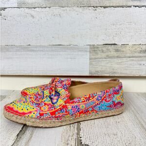 Talbots Womens 7.5 Multicolor Izzy Knot Medallion Slip-On Espadrille Shoes NEW